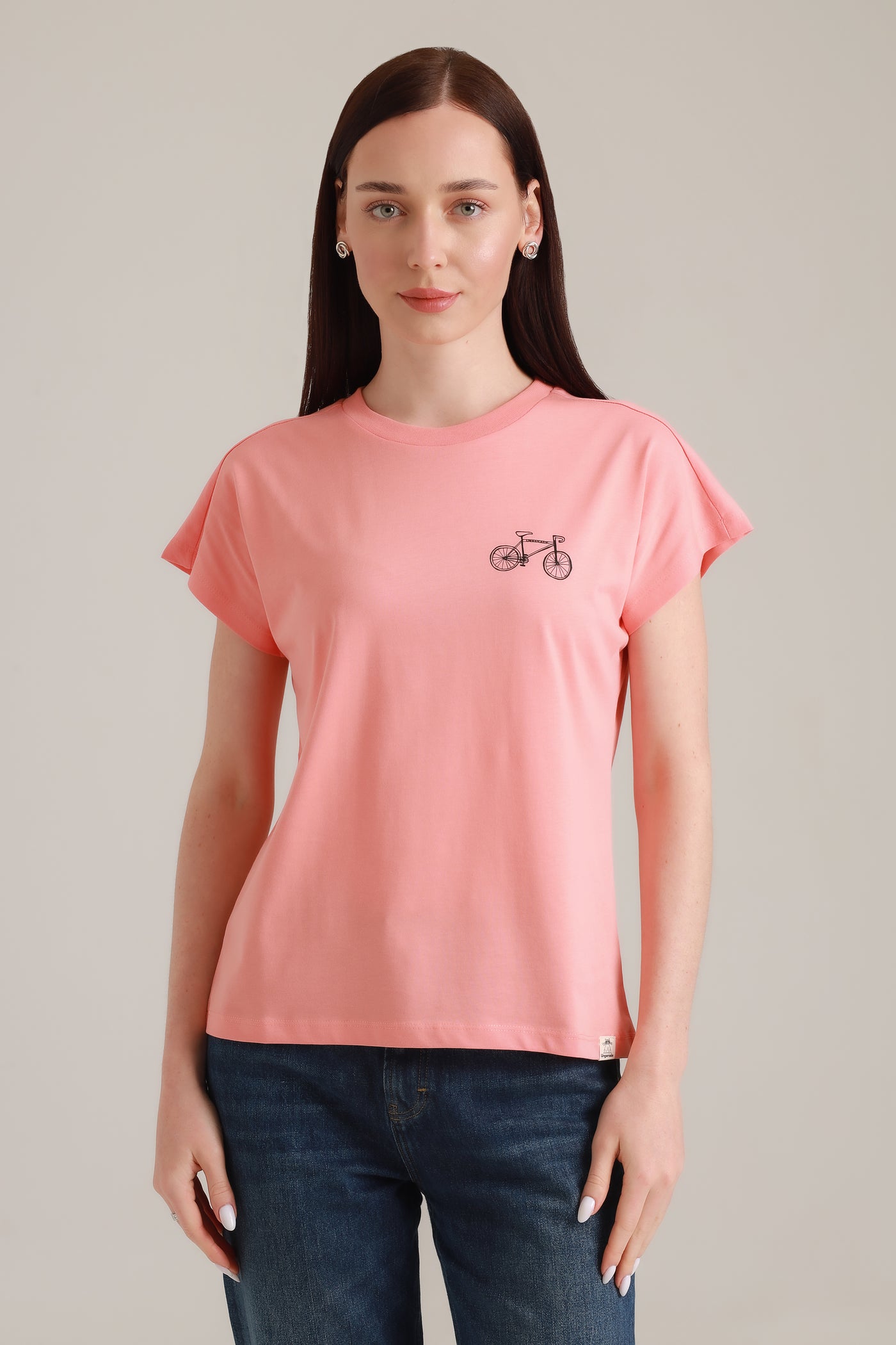 T-Shirt Women Short Sleeves Bike Burnt Coral