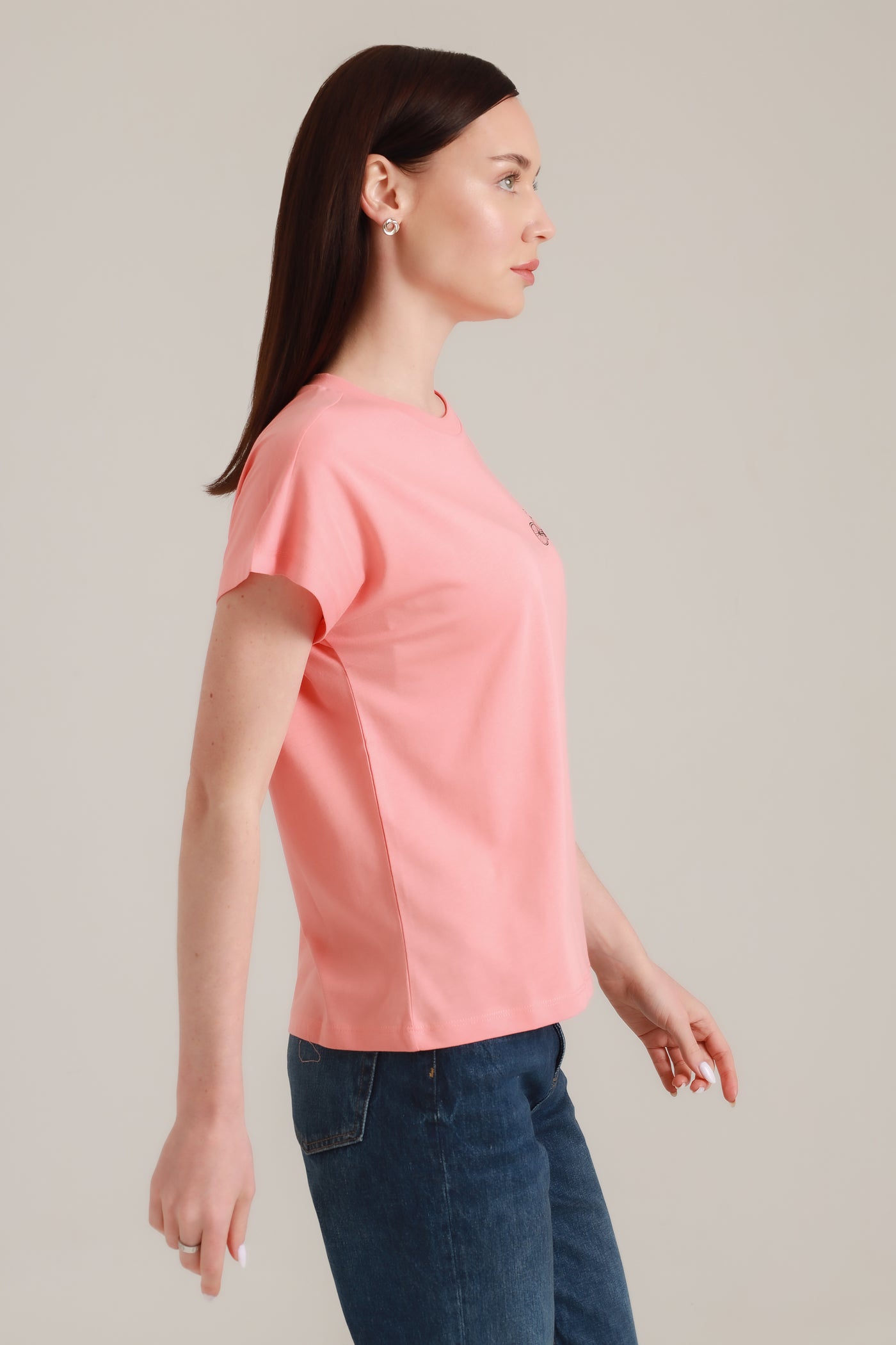 T-Shirt Women Short Sleeves Bike Burnt Coral