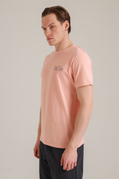 T-Shirt Men Cat Band Coral Cloud