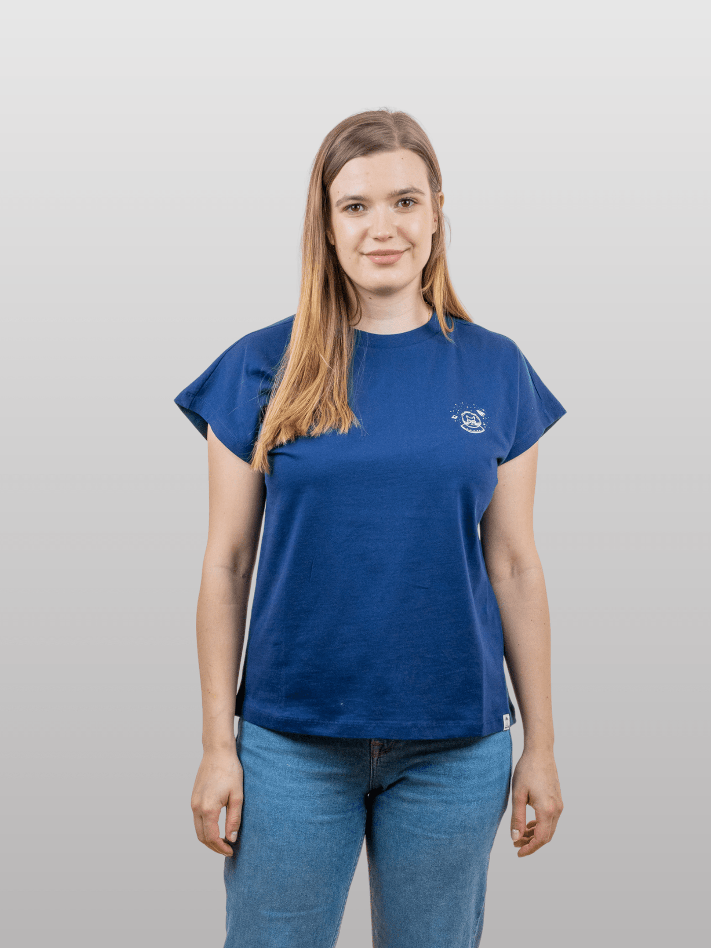 Women T-Shirt Short Sleeves Space Cat Ocean Cavern